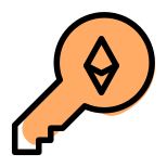 Ethereum digital secure key authentication login logotype icon