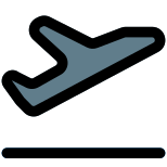 Departure of flight on a planned time icon