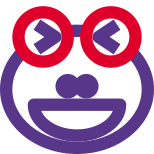 Frog grinning and squint at same time icon