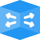 Printing of 3D material shape in outward direction icon