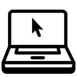 Laptop with cursor icon