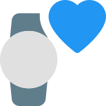 Heart rate sensor on smartwatch isolated on white background icon