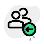 Multiple user with a left direction arrow indication icon
