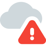 Error in cloud network isolated on white background icon