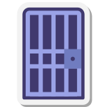 Gefängnistüren mit Gitterstäben icon