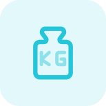 A kilogram of weight mass representation layout icon