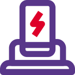 Mobile phone rest power charging station dock icon