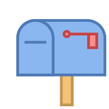 Cassetta postale chiusa bandiera giù icon