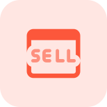 Selling products on ecommerce web portal website icon