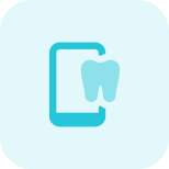 Cell phone to book in upcoming dental Care visit appointment icon