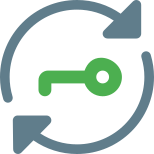 Key encryption on a file syncing software icon
