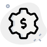 Money application management setting cog wheel logotype icon