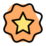 Star label sticker isolated on a white background icon