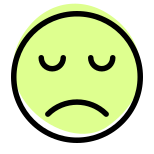 Pictorial representation of sad face emoticon layout icon