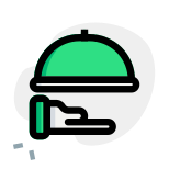 Food served by hotel staff as a room service icon