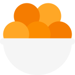 Bowl of fruits served at holiday season icon