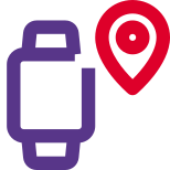 Modern smartwatch with inbuilt gps functionality - location pin icon