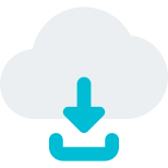 Cloud networking button for download content layout icon