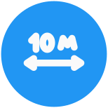 Distance of about ten kilometers range on a road signal icon