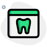 Online information on internet to seek the dentist in local icon