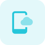 Smartphone with cloud connected storage plan layout icon