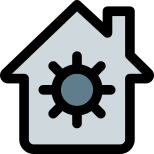 Internet connected homes with brightness control feature icon