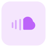 Online cloud computing SoundCloud application for music and podcasting icon