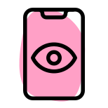 Eye retina scan for smartphone user to unlock icon