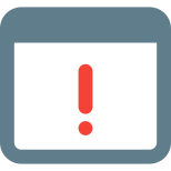 Alert notification with exclamation mark on web browser icon