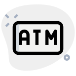 Automated teller machine for making financial transactions from a bank account icon