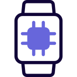 Powerful processor embedded into Smartwatch system layout icon