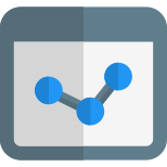 Online point line diagram on a web browser icon