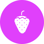외부 과일 발렌타인 데이 글리프 온 서클-아모 디자인 icon