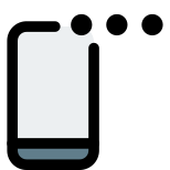 Cell phone with waiting or loading dots icon