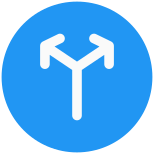 Bi-directional road signal with multiple arrows icon
