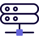 Server connected to a network of large Enterprises icon
