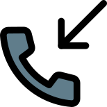 Call received logotype arrow sign on phone icon