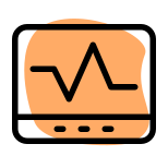 Electrocardiogram facility in a hospital to be checked on a monitor icon