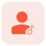Music shared on a web messenger by classic user icon