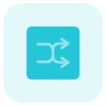 Twisted arrows for music shuffling button Interface icon