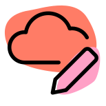 Edit cloud application internal setting isolated on a white background icon