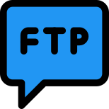 FTP server on a chat inbox isolated on a white background icon