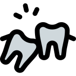 Old age weak tooth begin removed in dental care icon