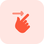 Single finger touch with slide right feature icon