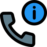 Info sign on a mobile hand phone equipment icon