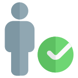 Verified employee list with a checkmark option layout icon