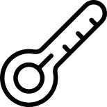 Basic thermometer with celsius and Fahrenheit scale icon