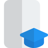 Bachelor's degree with a graduation cap isolated on a white background icon