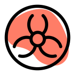 Biohazard warning danger logotype isolated on a white background icon