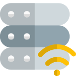 Wireless database file transfer from server system icon